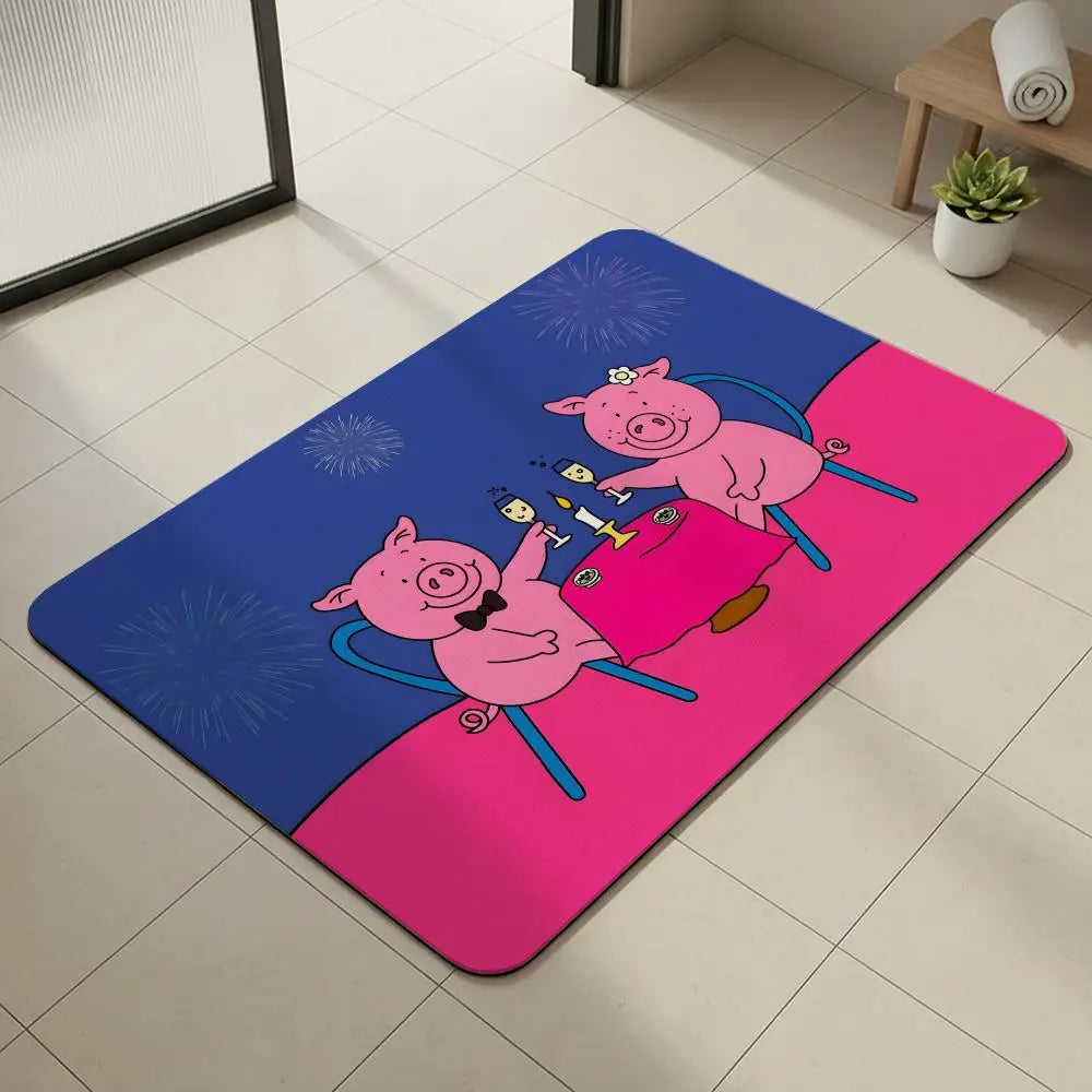 Masha & The Bear Diatomite Bath Mat – Quick Dry & Non-Slip Diatomite Bath Mat Axl White4 40x60cm