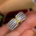 Huitan Two-Tone Cross Ring – Sparkling CZ Statement Ring Fashion Statement Ring Axl A906 6