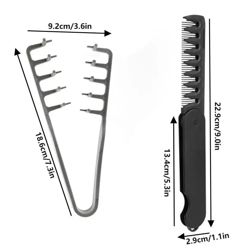 Volumizing Wide-Tooth Styling Comb & Folding Comb Set Hair Styling Comb Axl