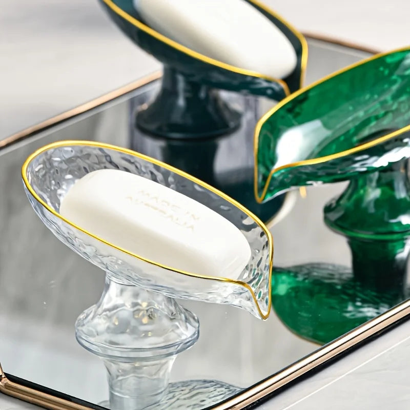 Oval Soap Dish with Drainage Holes – Plastic Bathroom Organizer Soap Dish Axl