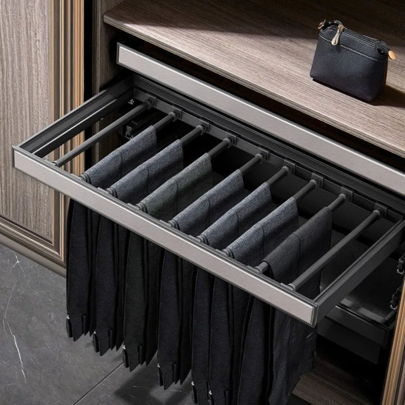 Telescopic Pants Rack – Built-In Sliding Wardrobe Organizer Wardrobe Pants Rack Axl