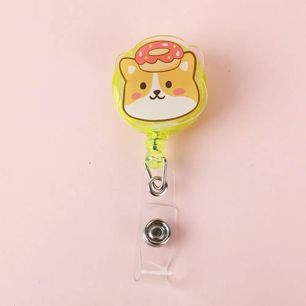 Retractable Badge Reel – Cartoon Acrylic ID Card Holder Clip Retractable Badge Reel Axl Style 5