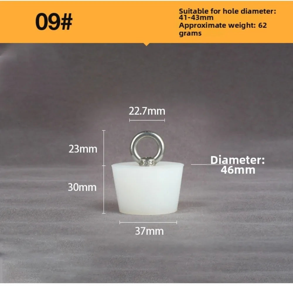 Tapered Silicone Stopper with Steel D-Ring – Universal Plug Drain Stopper Plug Axl 09