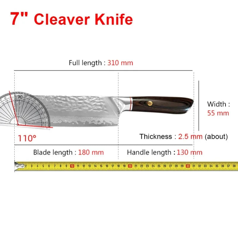 InLeung Damascus Steel Chef Knife – Sharp Wood Handle Kitchen Damascus Chef Knife Axl