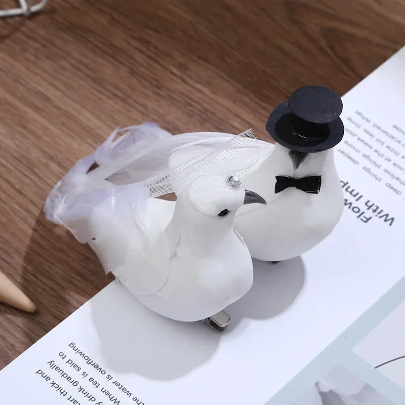 White Dove Couple Figurines – Garden & Home Hanging Décor Pair Garden Bird Figurines Axl