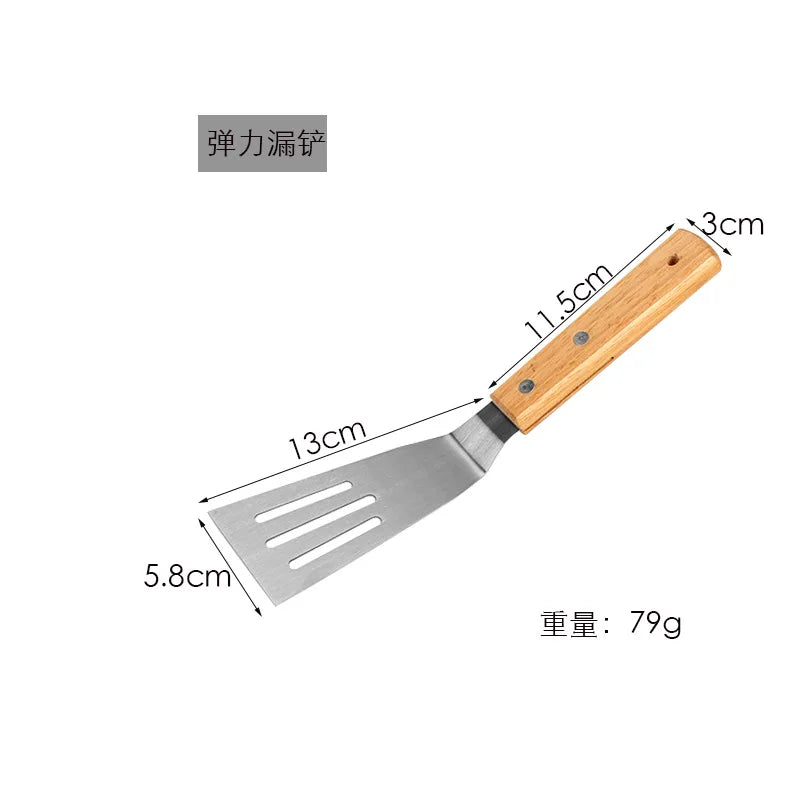 Wooden Handle Stainless Steel Spatula – BBQ Turner & Shovel Kitchen Spatula Turner Axl M2911