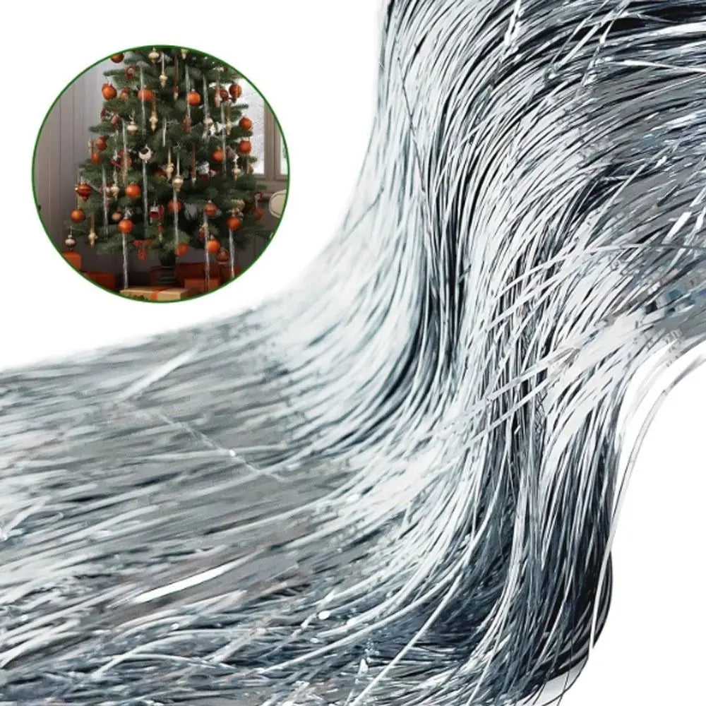 Christmas Tinsel Icicle Strands – Silver & Gold Tree Decor Christmas Tree Tinsel Axl