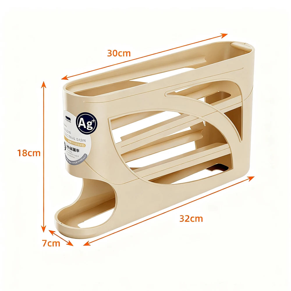 Rolling Egg Dispenser – 30-Egg Fridge Organizer & Holder Egg Dispenser Rack Axl