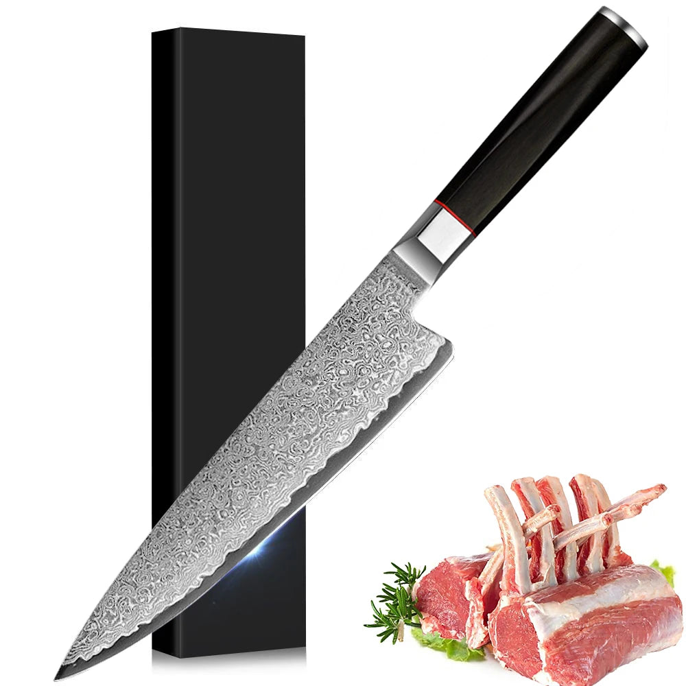 8-Inch Damascus Steel Chef's Knife – 67-Layer High Carbon Blade Damascus Chef Knife Axl With gift box