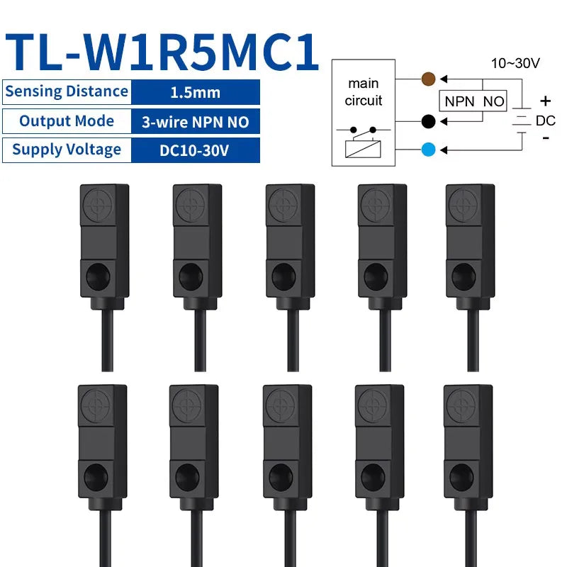 10Pcs Inductive Proximity Sensor 3-Wire NPN PNP NO NC | TL-W Series Proximity Sensor Axl TL-W1R5MC1 10pcs