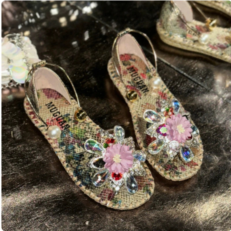 Women's Pearl Crystal Lace-Up Platform Mule Sandals Platform Mule Sandals Axl WHITE 40