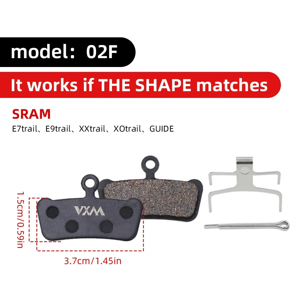 VXM MTB Hydraulic Disc Brake Pads – Semi-Metal, Quiet & Durable
