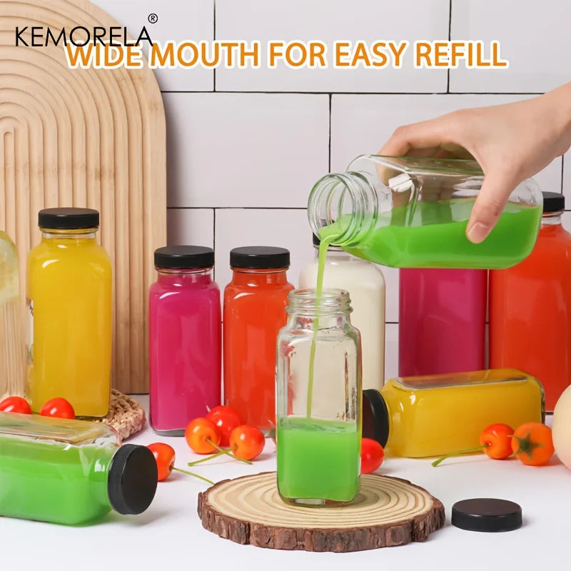 KEMORELA 350ml Vintage Leakproof Glass Bottles – Set of 2/4 Glass Storage Bottles Axl