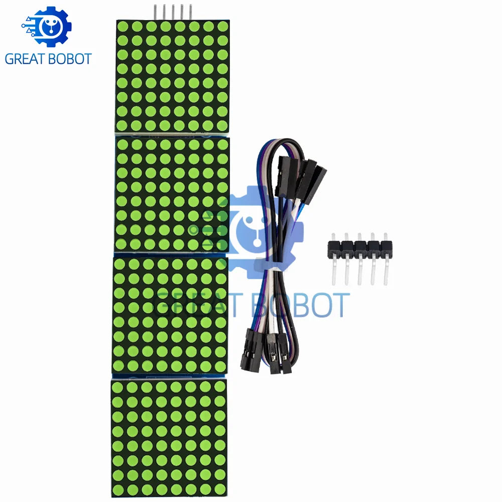 MAX7219 4-in-1 Dot Matrix Module for Arduino – 5P Cable LED Display Module Axl