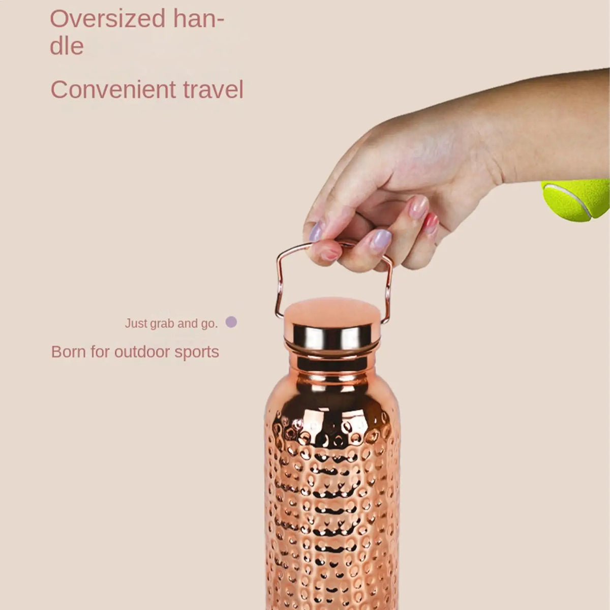Pure Copper Water Bottle 800ml | Insulated Outdoor Drinkware Insulated Water Bottle Axl