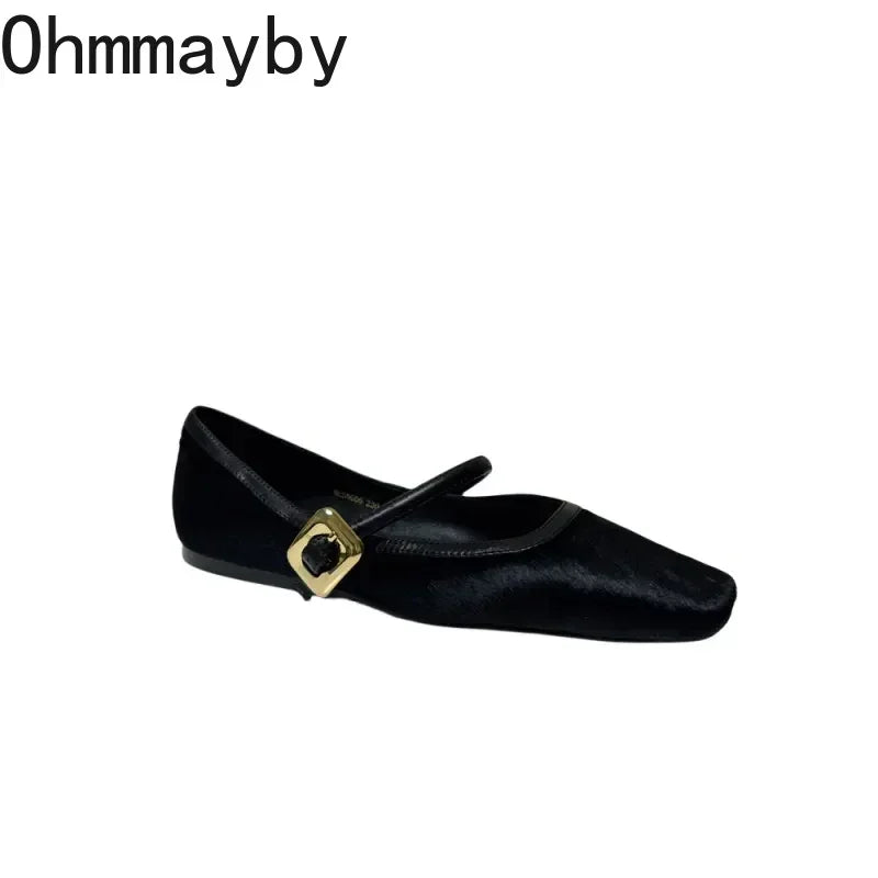 Women's Leopard Print Mary Jane Flats – Square Toe Buckle Mary Jane Flats Axl