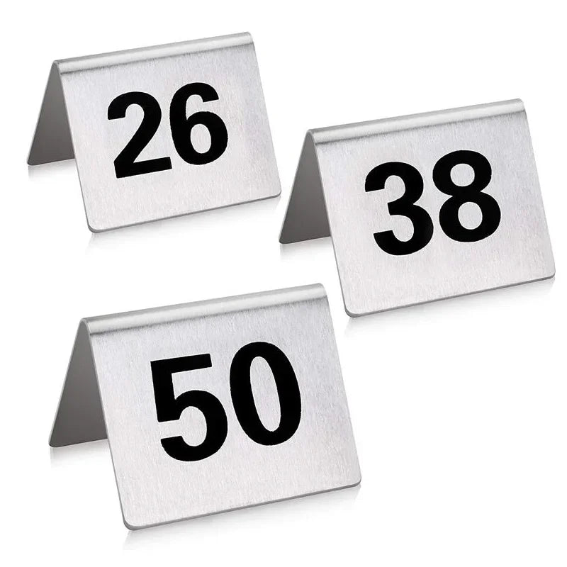 Stainless Steel Tent Table Numbers 1–100 | Wedding & Events Table Number Cards Axl