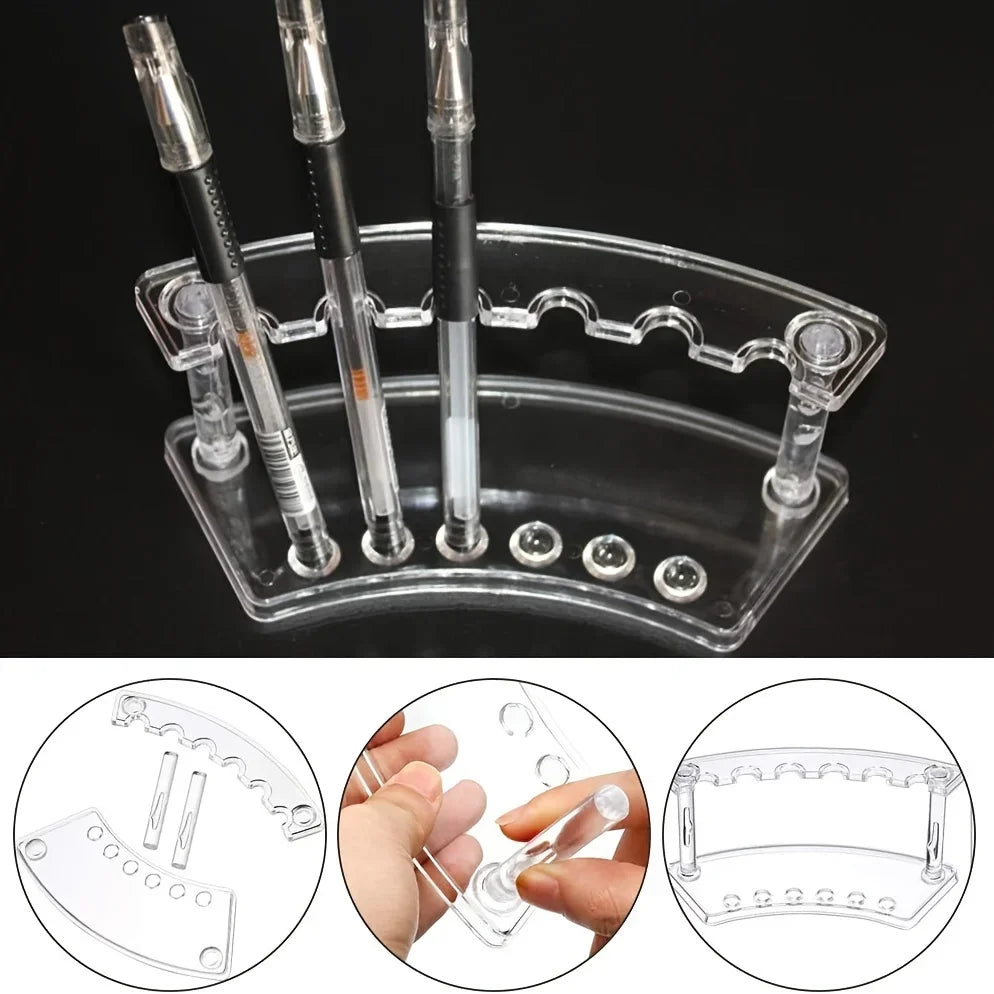 6-Slot Clear Acrylic Pen & Makeup Brush Holder | Desk Organizer Desk Organizer Axl