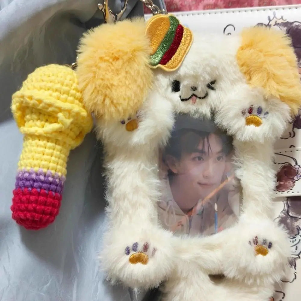 Plush Cartoon Animal Photocard Holder – Rabbit, Dog & Cat Photocard Holder Axl