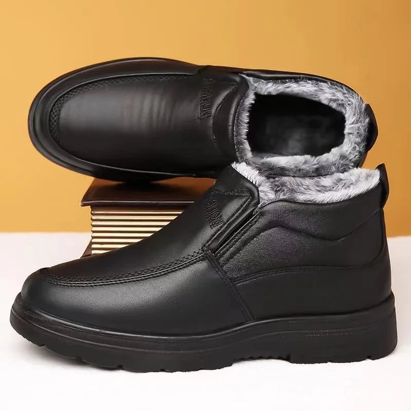 YBQJOO Men's Waterproof Snow Ankle Boots | Winter Hiking Work Men's Snow Boots Axl