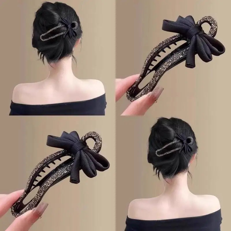 Rhinestone Duckbill Hair Clip – Sparkly Crystal Barrette for Women Crystal Hair Barrette Axl