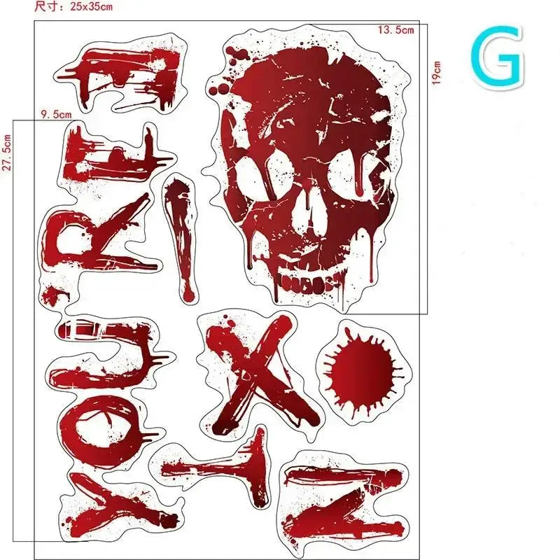 Halloween Blood Handprint Wall & Window Stickers | Horror Decals Halloween Wall Decals Axl G