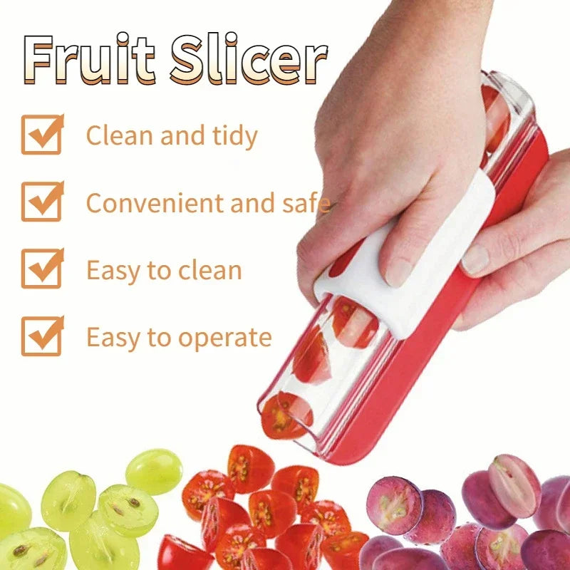 Cherry Tomato & Grape Slicer – Manual Fruit Cutter Tool Fruit Slicer Tool Axl