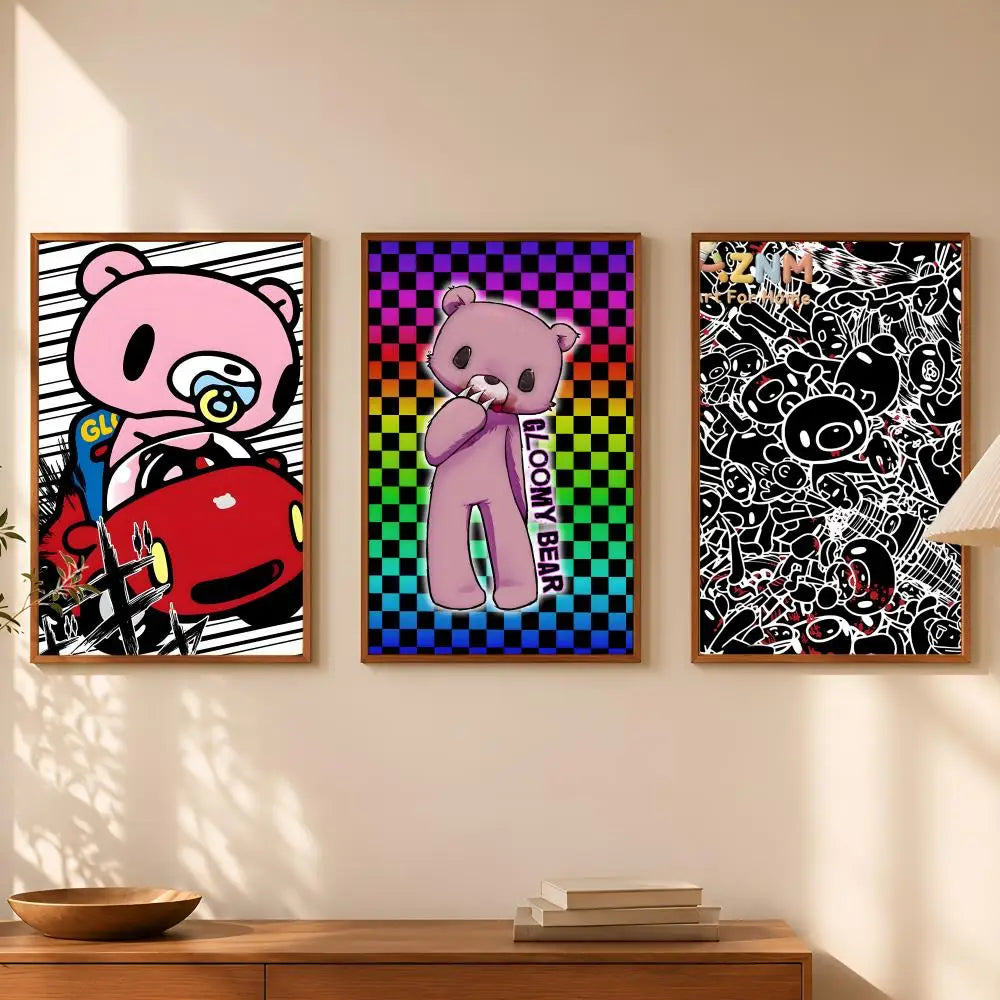 Gloomy Bear Self-Stick HD PVC Wall Art Poster | Waterproof Decor Wall Art Poster Axl