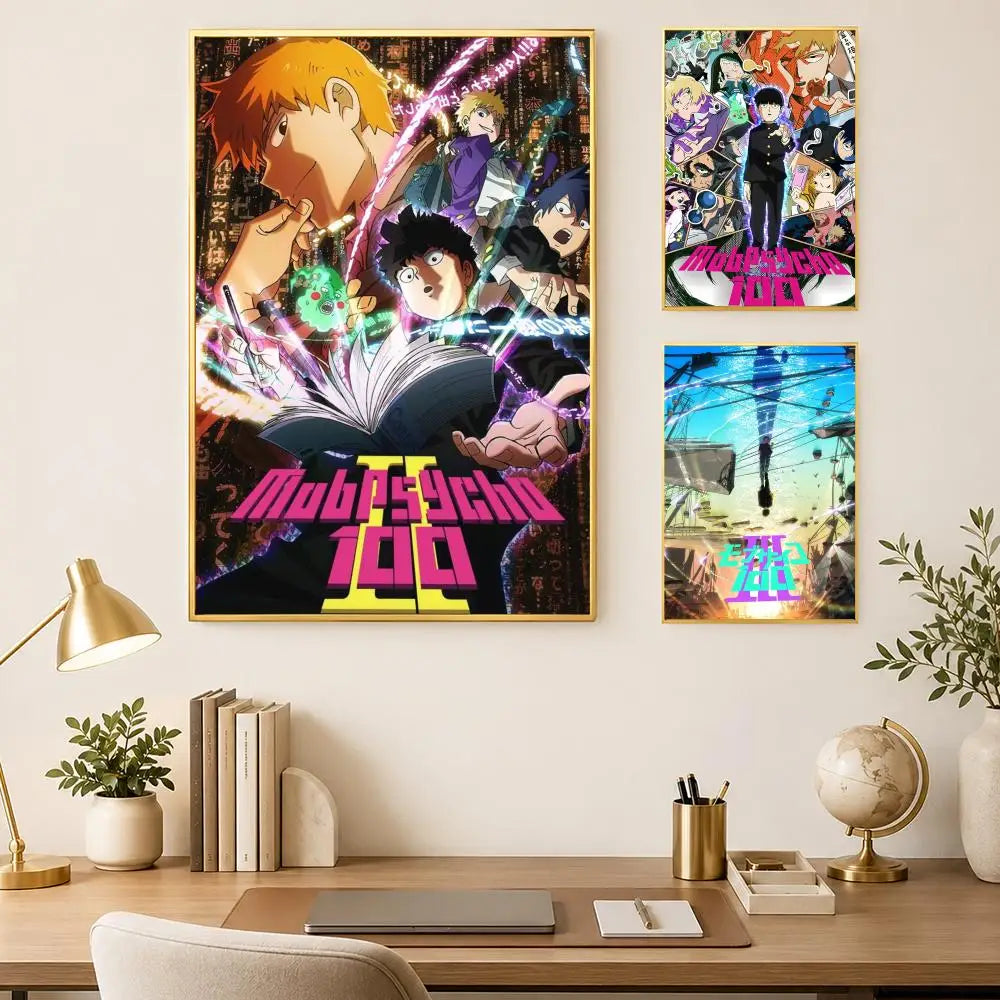 Mob Psycho 100 Anime Self-Stick HD PVC Wall Poster Anime Wall Poster Axl