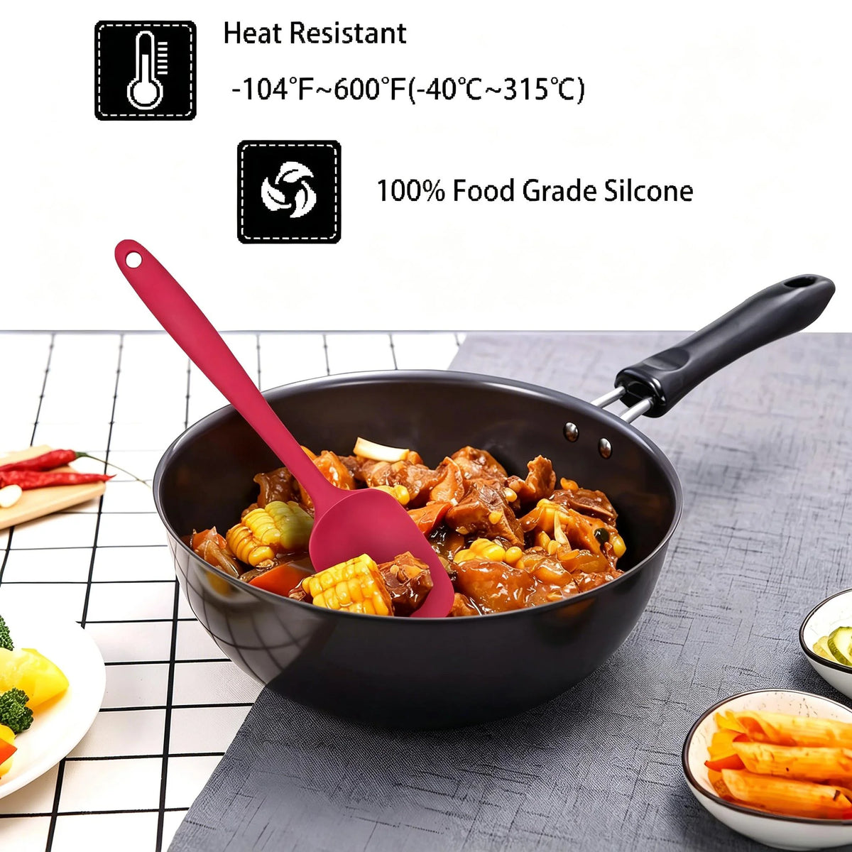 3-Piece Silicone Spatula Set – BPA-Free Non-Stick Baking Tools Silicone Spatula Set Axl