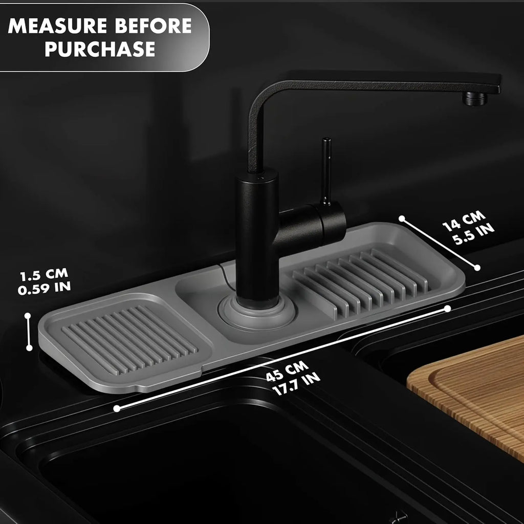 Silicone Sink Splash Guard & Faucet Drip Catcher Tray Mat Silicone Sink Mat Axl
