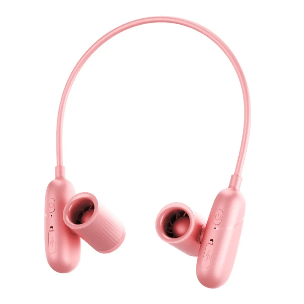 Hands-Free Bladeless Neck Fan – USB Rechargeable Portable Cool Wearable Neck Fan Axl Pink