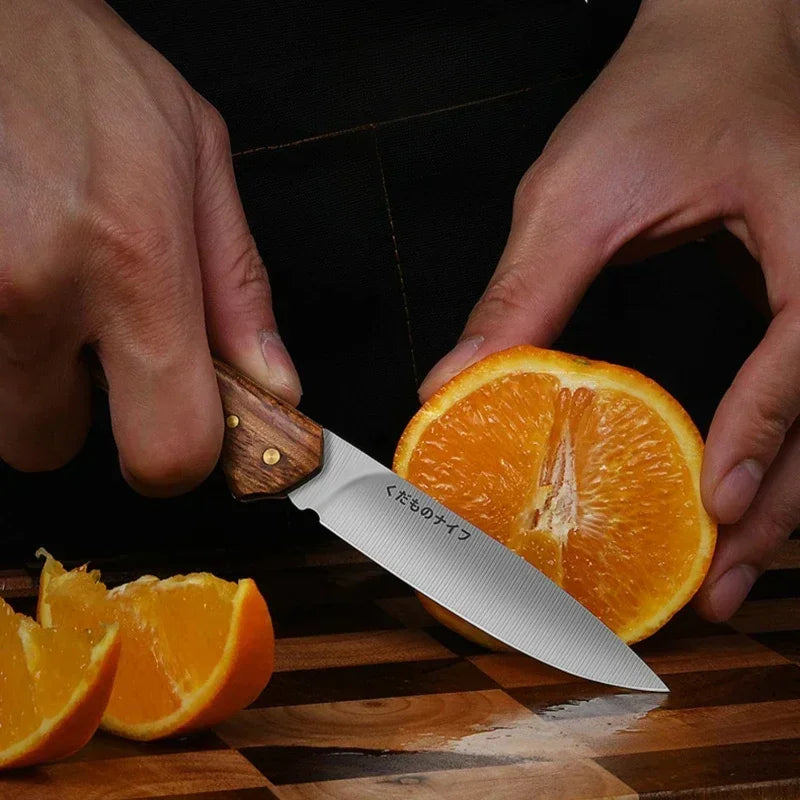 PLYS Folding Fruit Knife – Stainless Steel & Wood Handle Folding Fruit Knife Axl