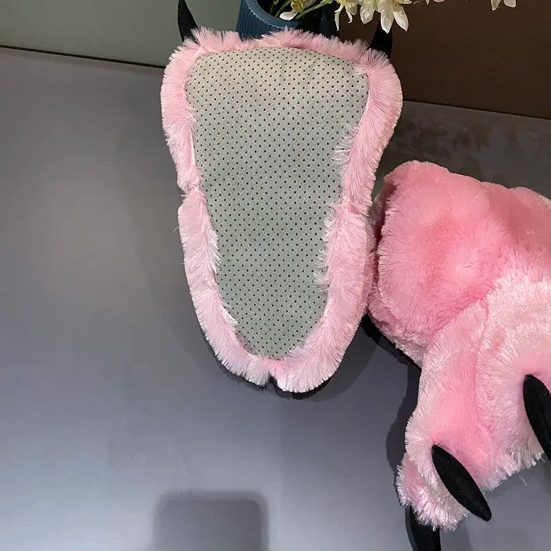 Women's Fluffy Bear Paw Slippers – Cozy Winter Indoor Slides Women's Slippers Axl