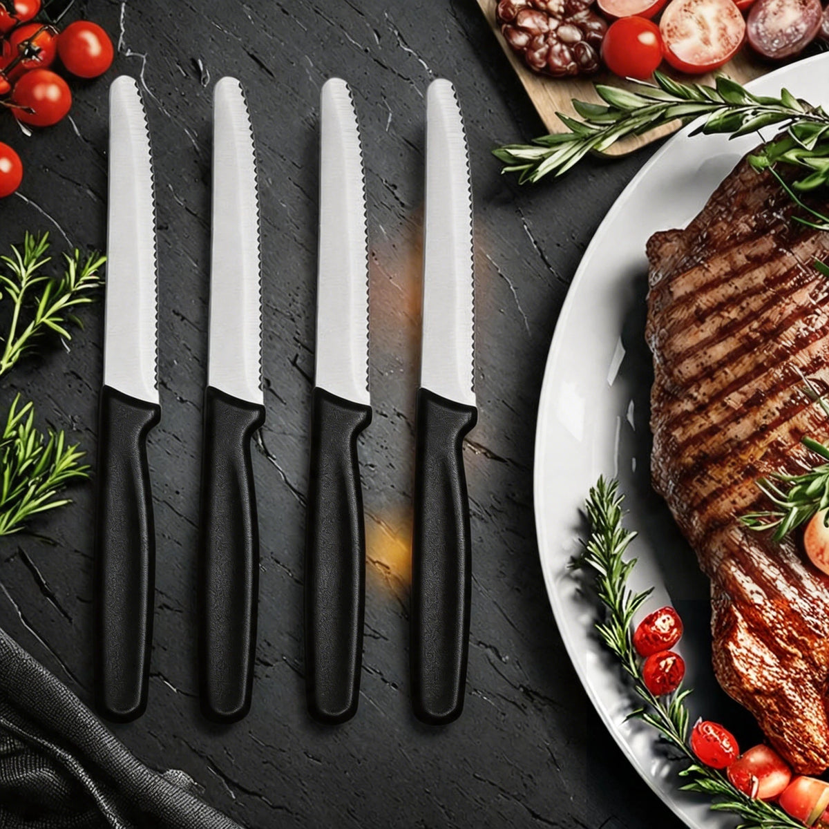 Serrated Steak Knife Set – Stainless Steel, 1–8 Pieces Steak Knife Set Axl