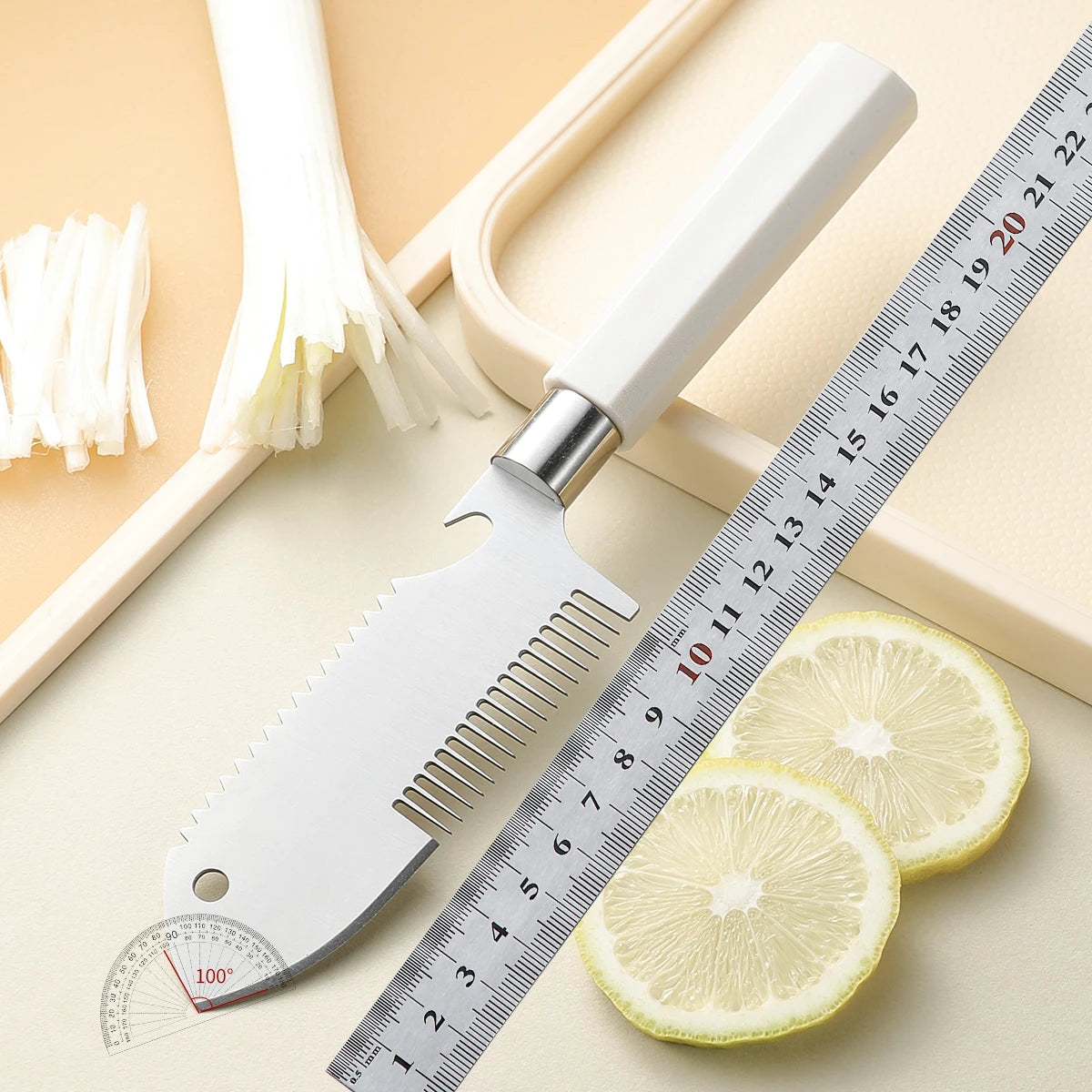 Stainless Steel Scallion Slicer – Ergonomic Vegetable Cutter Vegetable Slicer Axl