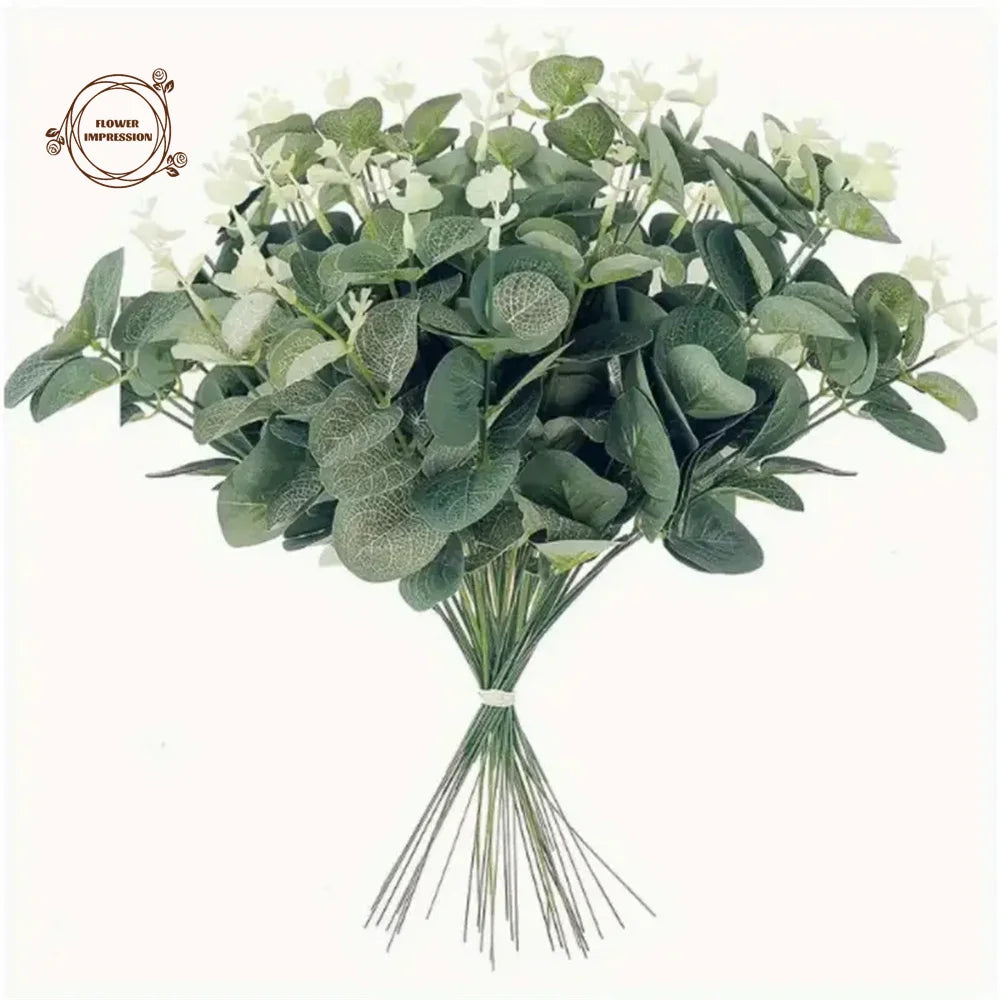 Artificial Eucalyptus Stems – Silver Dollar Leaves 20/50 PCS Artificial Plant Stems Axl