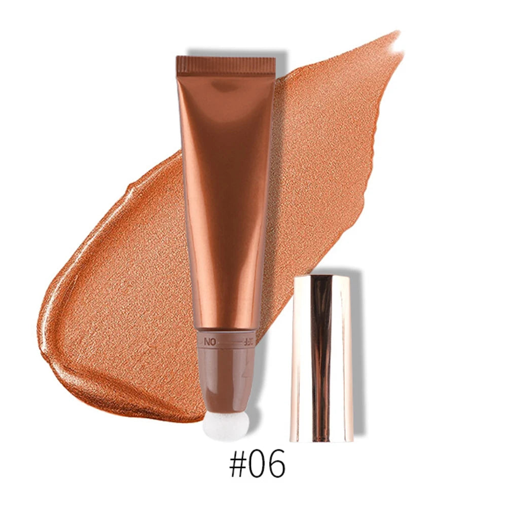 Vegan Liquid Highlighter Shimmer Bronzer – Pearlescent Glow Liquid Highlighter Axl 06 10pcs with logo
