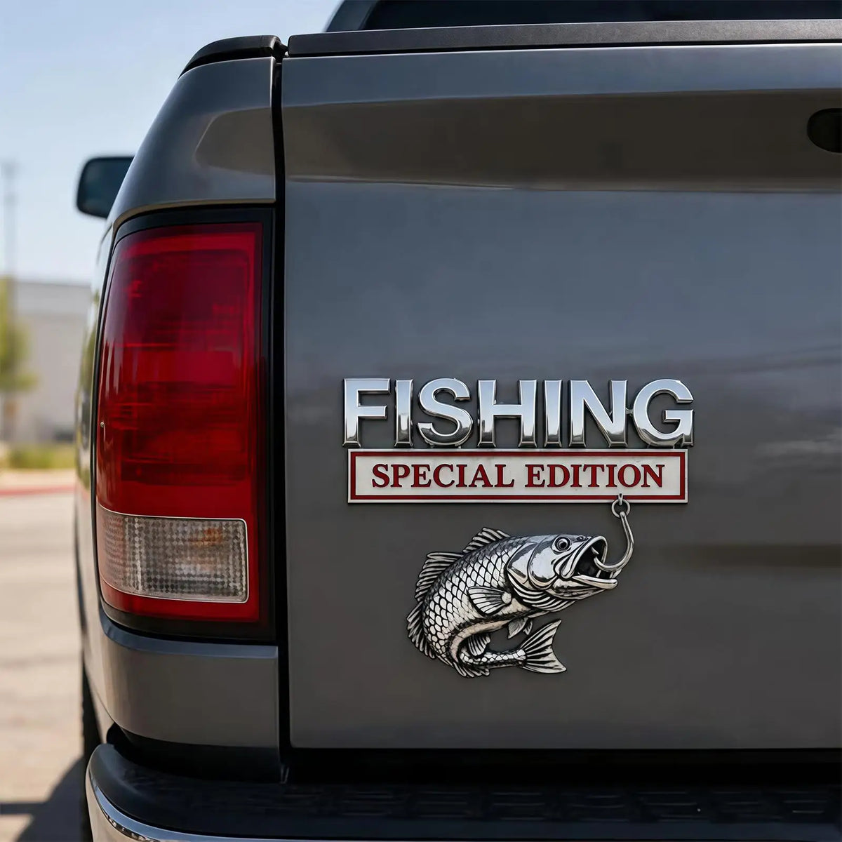 Metal Fishing Car Badge Emblem – Truck, SUV, RV & Boat Decal Car Badge Emblem Axl