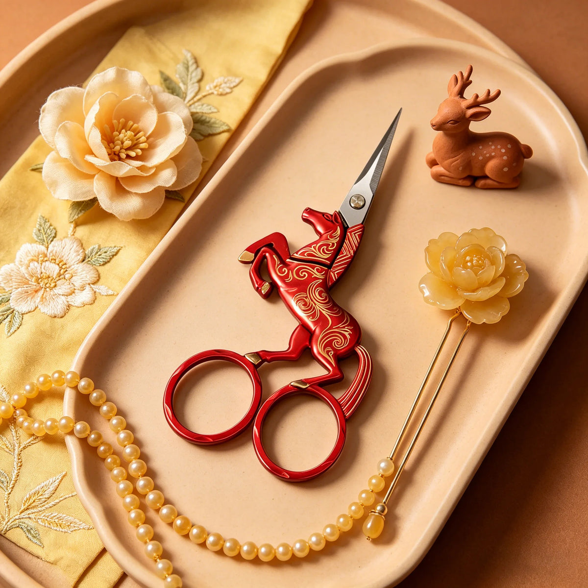 Horse Shaped Embroidery Scissors – Stainless Steel Sewing Shears Embroidery Scissors Axl Scissors-Red
