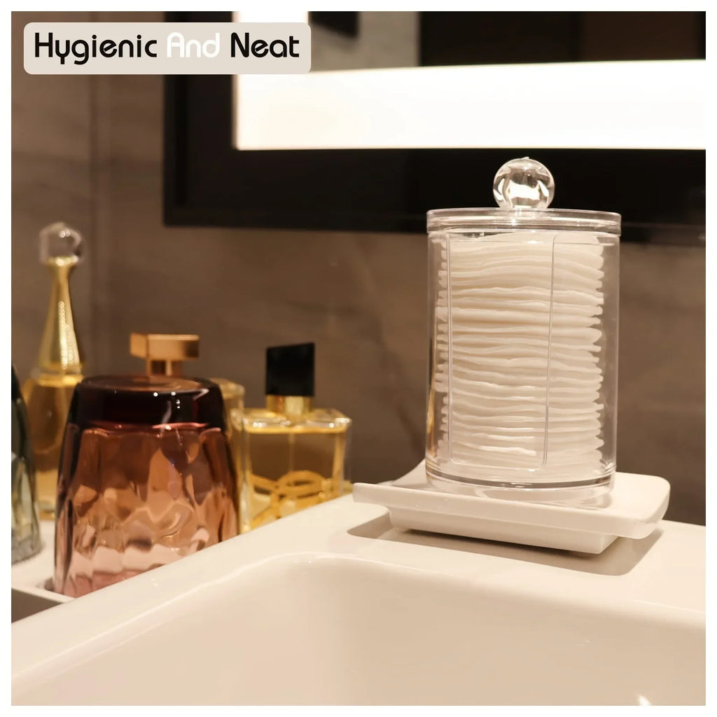 Acrylic Qtip Dispenser & Cosmetic Pads Storage Organizer Bathroom Storage Organizer Axl