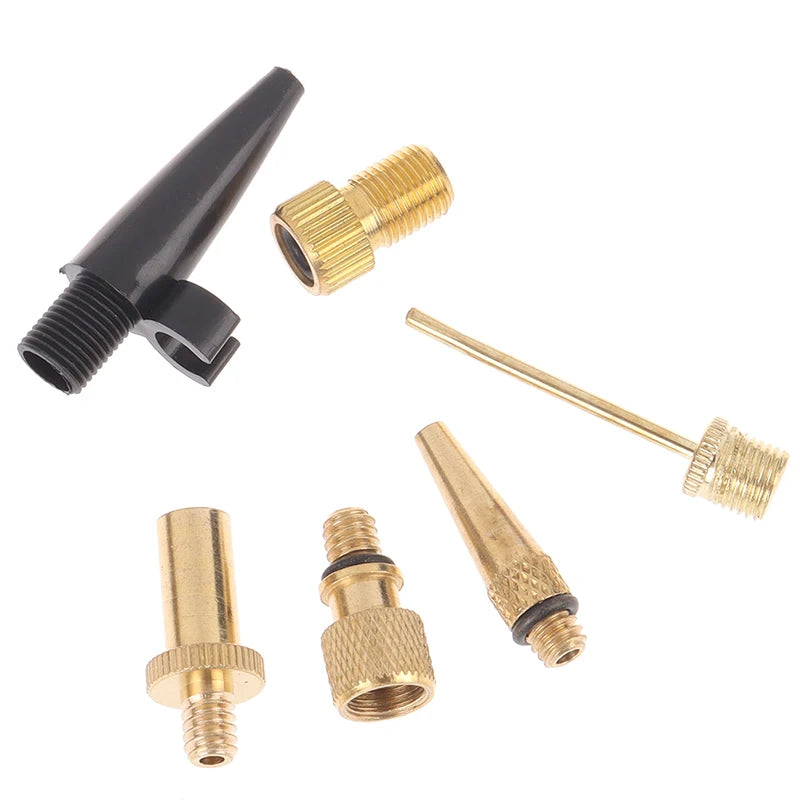 6-Piece Bike Valve Adapter Kit – Presta & Schrader Copper Nozzle Bike Valve Adapter Axl