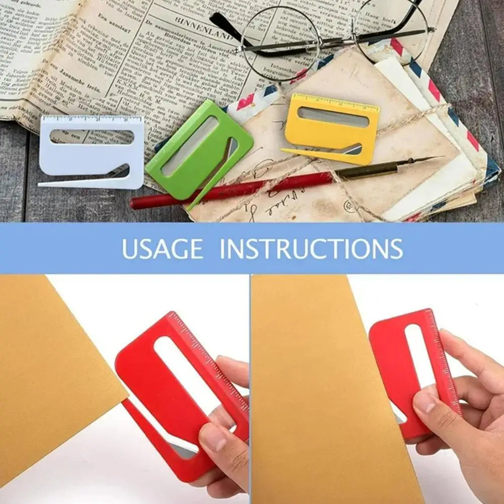 Mini Envelope Opener with Magnifier & Scale | Safety Letter Cutter Envelope Letter Opener Axl