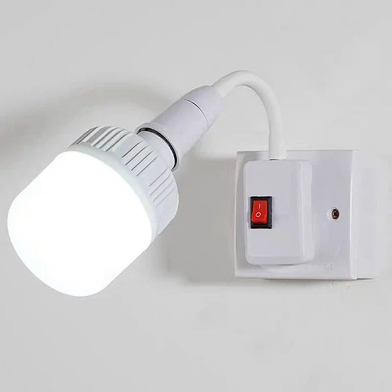 E27 Flexible Gooseneck Lamp Holder with Switch | 9.6" Socket Lamp Socket Adapter Axl