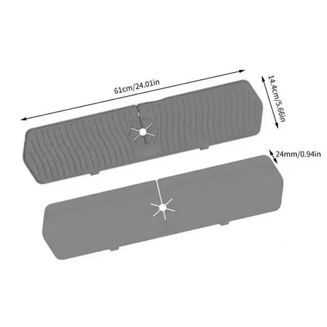 Silicone Sink Faucet Mat – Splash Guard & Countertop Protector Sink Faucet Mat Axl 61cm Gray