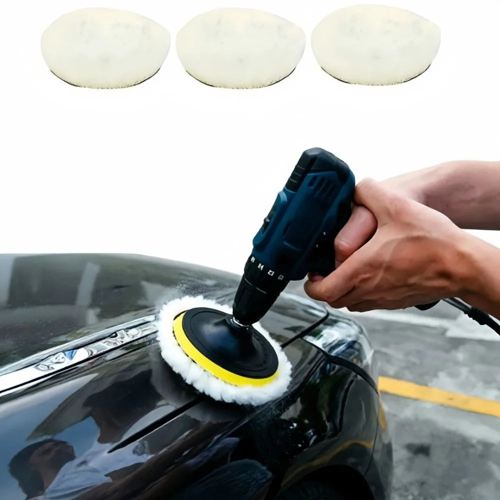 5-Piece Wool Polishing Pad Set – Car Waxing & Buffing Kit Polishing Pad Set Axl