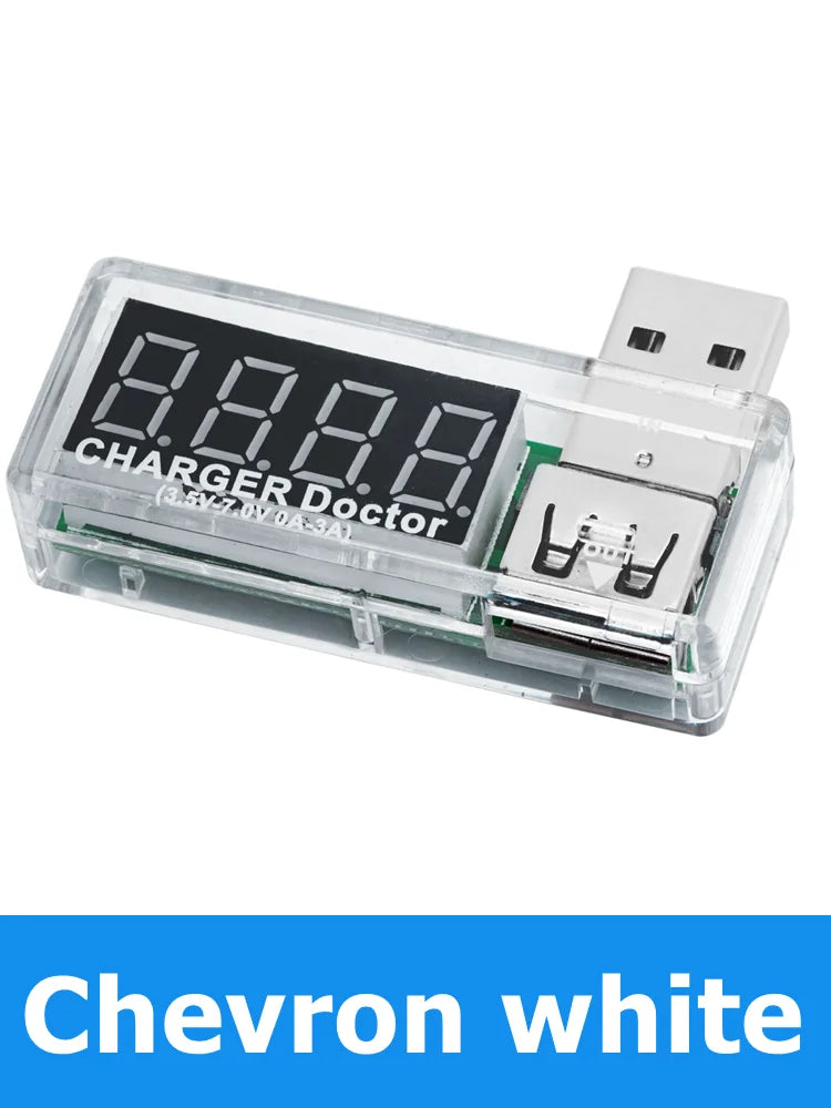 Mini USB Power Tester – Digital Voltmeter & Ammeter USB Charging Tester Axl Chevron white