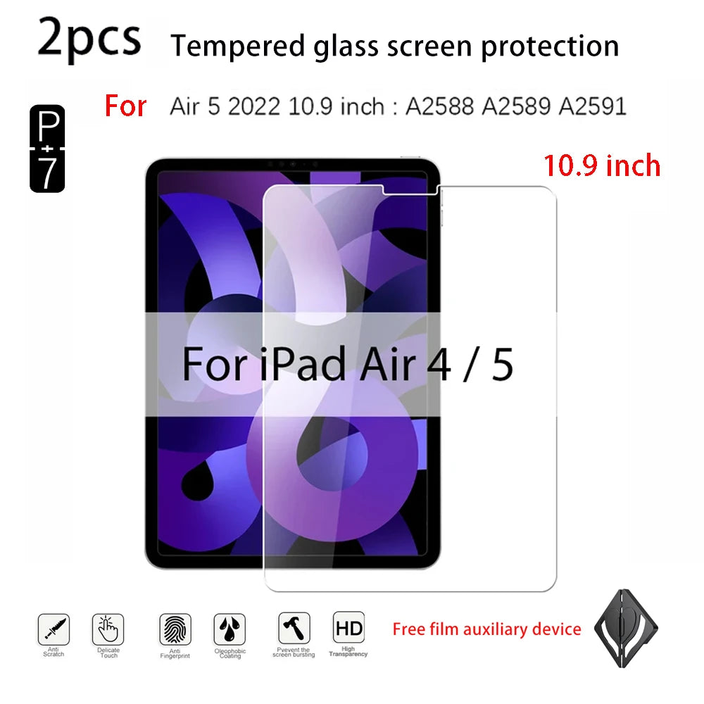 2-Pack iPad Tempered Glass Screen Protector – Pro, Air & 10th Gen Tablet Screen Protector Axl FOR AIR4 5 10.9INCH