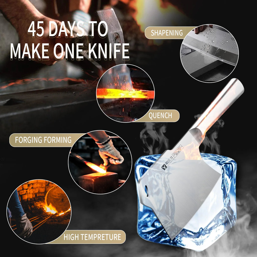 High-Hardness Stainless Steel Bone Cutting Kitchen Knife Kitchen Knife Axl