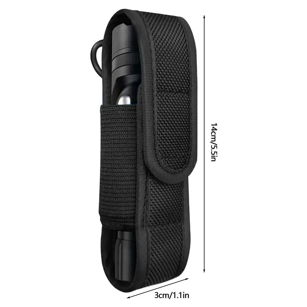 LED Flashlight Waist Pouch – Waterproof Nylon Holster Bag Flashlight Holster Bag Axl Black